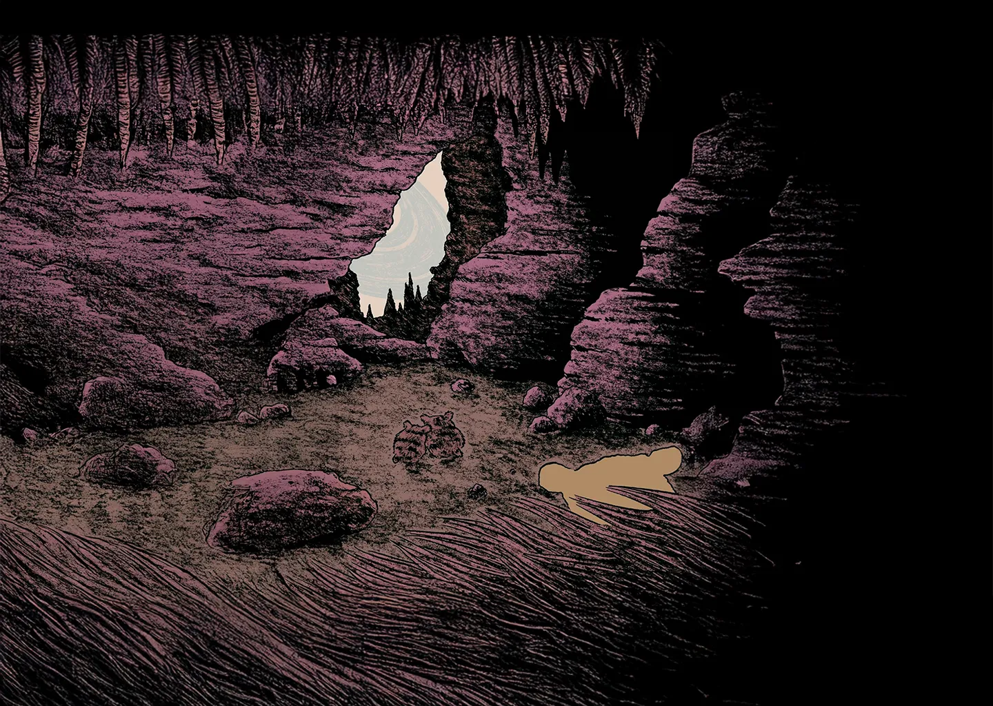 sabre reveille dans la grotte